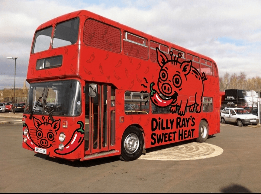 Dilly Ray's Sweet Heat double-decker bus